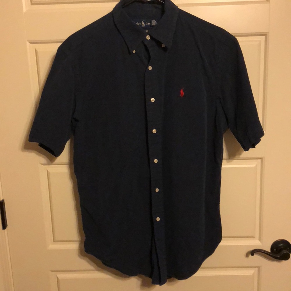 Men’s short sleeve polo button up
